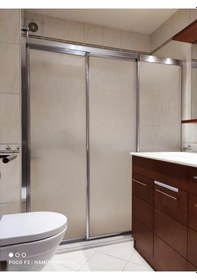 Resim Nokta Duşakabin Teknesiz Mika Camlı Duşakabin 1 Sabit 2 Sürgülü Üçlü Sistem Şeffaf 