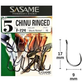 Resim Sasame F-724 No:5 Chinu Ringed Olta İğnesi 16 Adet 