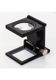 Resim 10X Katlanır Sayaçlı Metal Lüp 28Mm 2 Led Işıklı Büyüteç Tekstil 