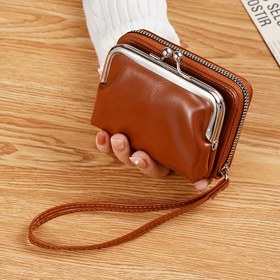 Resim Mini Vintage Kredi Kartı Tutucu, Retro Öpücük Kilidi Bozuk Para Cüzdanı, Kadın Moda Cüzdanı ve Bileklik 