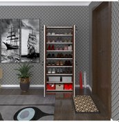 Resim Kenzlife Ayakkabılık Ayakkabı Dolabı Kilitli Gutan Cvz 160 70 32 Kapaklı Ofis Dolabı İki Bölme 
