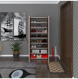Resim Kenzlife Ayakkabılık Ayakkabı Dolabı Kilitli Gutan Cvz 160 70 32 Kapaklı Ofis Dolabı İki Bölme 