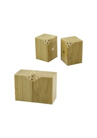 Resim 5x5cm--y:7cm 2pcs Mıknatıslı İkiz Ahşap Bambu Baharatlık - Tuzluk 5570 Çok Renkli 
