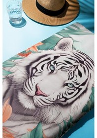 Resim Dijital Baskı Plaj Deniz Havlusu Kaplan Desenli Peştamal Hvl0130 Renkli 