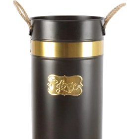 Resim Feyza Design Altın Detaylı Metal Dekoratif Şemsiyelik, 22X22X55CM, Evinize Şıklık Katın 