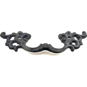 Resim Pirinç Çiçek Kapı Kulbu - 44X148 Mm, Oksit 