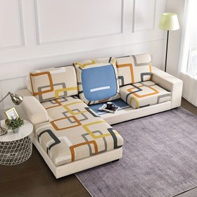 Resim 1 adet Esnek L-Şekilli Koltuk Örtüsü - 1-Seat, 2-Seat, 3-Seat ve Bölümlü Koltuklar için Elastik Uyum, Modern Geometrik Desen, Makine Yıkanabilir, Polyester ve Spandex Karışımı, Oturma Odası için Koltuk Örtüleri, Oturma Odası için Koltuk Örtüleri, Oda Dekoru için Mükemmel 