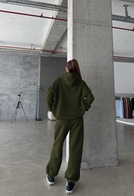 Resim CMZ COLLECTİON Kadın Oversize 3 İplik Polar Sweat Eşofman Takımı - Kapüşonlu Rahat Kalıp (17 Renk Seçeneği) 