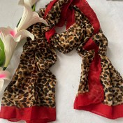 Resim 1 adet Kadınlar için Şık Leopar Desenli Şal, %100 Polyester Bali İpliği, Nefes Alabilir ve Dekoratif Plaj Şalı, Olgun Tarz, Dokuma ve Baskı Zanaatı, Esneklik, Tüy Yok 
