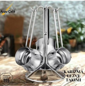 Resim Karizma Cezve Takımı-satenli 