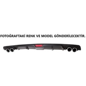 Resim Opel Astra J Uyumlu Body Kit Difüzör 4 Çıkış Siyah Yuvarlak 