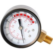 Resim Pazly İki Çift Skalalı Hidrolik Basınç Göstergesi - 0-1.4mpa/200psı, 1/8 Npt Bağlantılı, Hava Kompresörü İçin 
