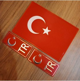 Resim Compax bayrak kaydırmaz torpido pedi* TR plaka stikır 