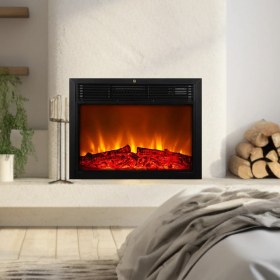 Resim Tektes Dekoratif 75 CM 8 Renkli Bluetoothlu Alev Sesli Wifili Elektrikli Şömine 