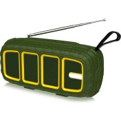Resim New Rixing NR-5018FM Anten ile Açık Taşınabilir Bluetooth Hoparlör Yeşil + Sarı (Yurt Dışından) 