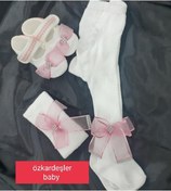 Resim ÖZKARDEŞLER BABY Bebek Killotlu Çorap Bandana Ayakkabı Set 