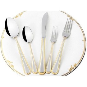 Resim Mikasa Moor Classico Gold 60 Parça 12 Kişilik Çatal Kaşık Bıçak Seti Altın 