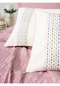 Resim Cotton Box Aura Çift Kişilik Pike Takımı Pebble Pembe Pembe 