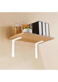 Resim 2 Adet Raf Altı Ayağı L Konsol Tüm Boyutlar - Raf Altı Kol 26x33 Cm Beyaz 
