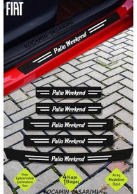 Resim Fiat Palio Weekend Çizik Engelleyici Karbon Kapı Bagaj Eşiği Koruma Seti Dayanıklı Folyo Palio Weekend Yazılı 