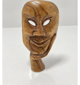 Resim Ahşap Gülümseyen Maske/askılı Duvar Dekoru Küçük Boy 