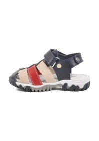 Resim Lacivert Kırmızı Cırtlı Hafif Unisex Bebek Sandalet 173101 B Lacivert-bej-kırmızı 