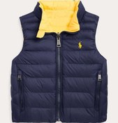 Resim Ralph Lauren 12-18 Aylık Erkek Bebek Çift Taraflı Puffer Yelek 12m / Lacivert 