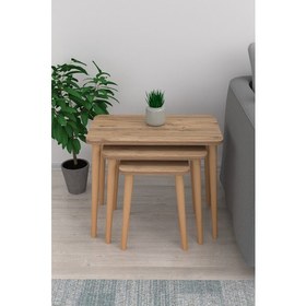 Resim Pratico Napoli 3'lü Zigon Sehpa Atlantik Çam 