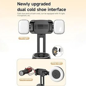 Resim Mihaly 360° Otomatik Yüz Gimbal Otomatik Telefon Tutucu Alı Selfie Gimbal Sabitleyici Robot Kameraman Hareket Kontrolü Esnek Telefon Tutucu ile Dahili Pil Vlog için Çift Soğuk Ayakkabı Montajı 