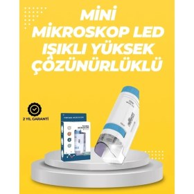 Resim Beruflic Taşınabilir LED Işıklı Cep Mikroskop - 80X-200X Büyütme 
