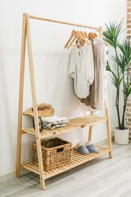 Resim BRK Design Ahsap Konfeksiyon Askılık Iki Raflı 148 X 106 cm 