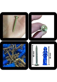 Resim Kalibreli Dübel Ve Vida Seti 100 Adet Pul Başlı, 8mm Dübel 8 MM 