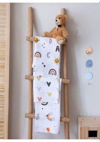 Resim Çok Amaçlı Müslin Örtü & Battaniye 3'lü Set Pamuk Oeko-teks Sertifikalı 80x80 CM - Beyaz 