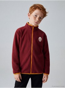 Resim LC Waikiki Kırmızı Dik Yaka Galatasaray Nakışlı Erkek Çocuk Polar Hırka 