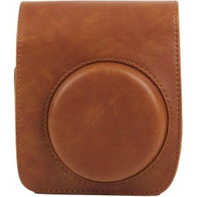 Resim Fujifilm Instax Neo 90 Uyumlu Kahverengi Askılı Deri Çanta 