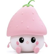 Resim Pembe Silikon Çilek Led Gece Lambası Usb Şarj Edilebilir Lamba Bebek Kızın Hediyesi İçin Sevimli Gece Lambaları Pembe 