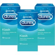 Resim Durex Prezervatif Klasik 12LI Paket 3lü Set 