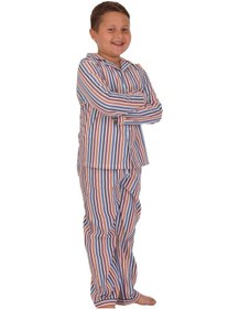 Resim The Nuba The Don Çok Renkli Çizgili Erkek Çocuk Pijama Takımı (9-14 Yaş) 