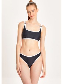 Resim Too Salty Swimwear Kadın Siyah U Yaka Halka Detaylı Bralet Bikini Takımı 24s124st Renkli 