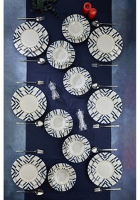 Resim Cooker 24 Parça Porselen Yemek Takımı Ckr4163 Lacivert 