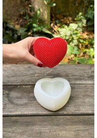 Resim Kalp Baklava Desenli Tekli Silikon Mum Kalıbı 