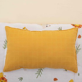 Resim Alt Açma Matı ve Yastık - Çift Taraflı - Hardal Muslin - Aslan 