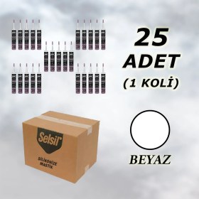 Resim Selsil Silikonize Mastik Beyaz 500 gr (52083) 25 Adet ( 1 Koli ) 