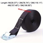 Resim 1m/2m/3m/4m/5m Siyah Tokalı Bağlama Kemerleri Araba Motosiklet Bisiklet için Metal Tokalı Çekme Halatı Güçlü Raket Kemer 1 adet 