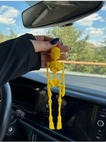 Resim İskelet Ayna Süsü Sarı Araba Süsü 