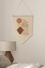 Resim Balkon Duvar Dekoru, Pinterest Oda Dekoru, Boho Kanvas Flama Askılı Duvar Örtüsü Ve Süsü NO:504 - Renkli - 24 / 70 x 100 