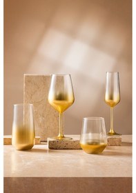 Resim Rakle Glow 4'lü Meşrubat Bardağı Seti Altın 470 Cc Renkli 