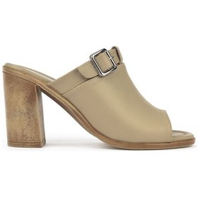 Resim Ziya, Kadın Hakiki Deri Topuklu Terlik 1511020z1703 Bej 1511020z1703 340 Bej 