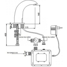 Resim Newarc 510523B Elite Fotoselli Lavabo Bataryası Siyah 