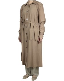 Resim Ece Giyim Kadın Önü Çıtçıtlı Beli Kuşaklı Tunik Krem 